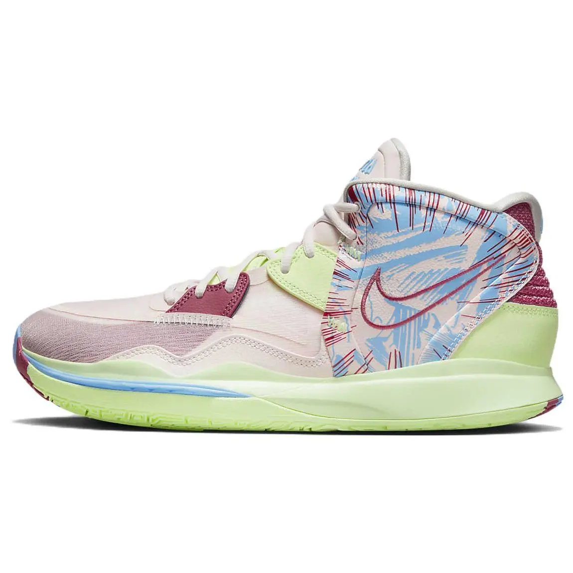 Nike Kyrie Infinity Basketball Shoes – Unisex Mid-Top Lace-Up with Pink and Green Colorway Verifiable, with credentials and supporting global authentication