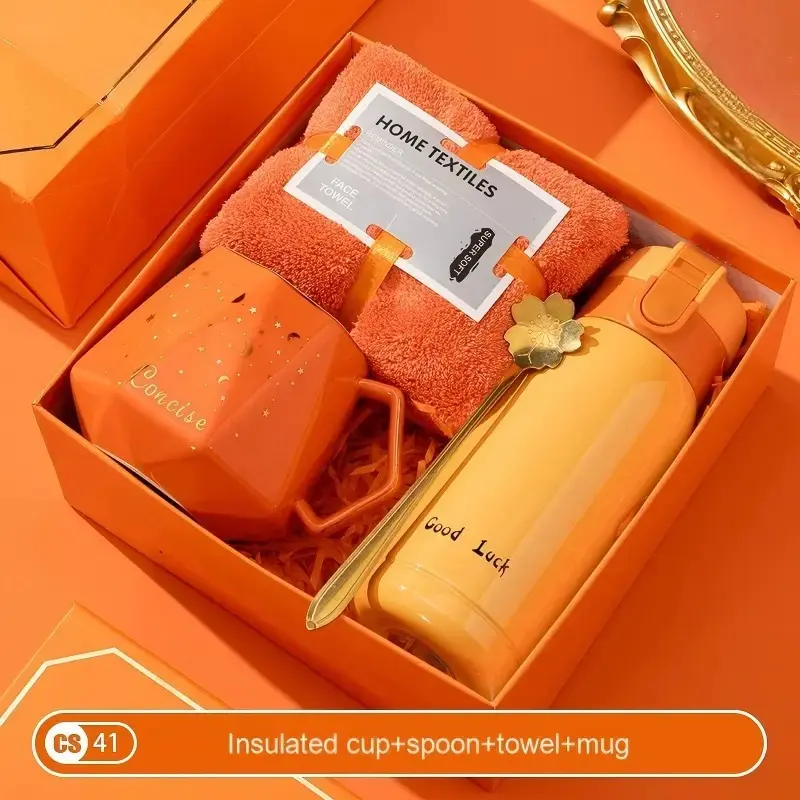 1 set of warm autumn and winter gift set, Perfect gift bundle, including thermos cup/mug/hand warmer/umbrella/towel, wedding, enterprise, annual meeting, birthday gifts