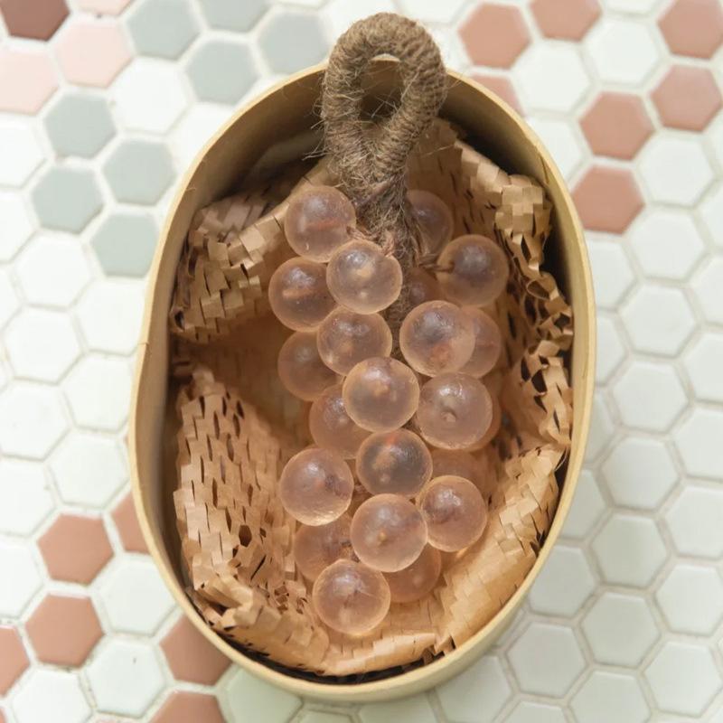 Popular Crystal Grape Soap, Handmade DIY Transparent Grape Bunch Handmade Soap, Gift Box Simulated Grape Soap