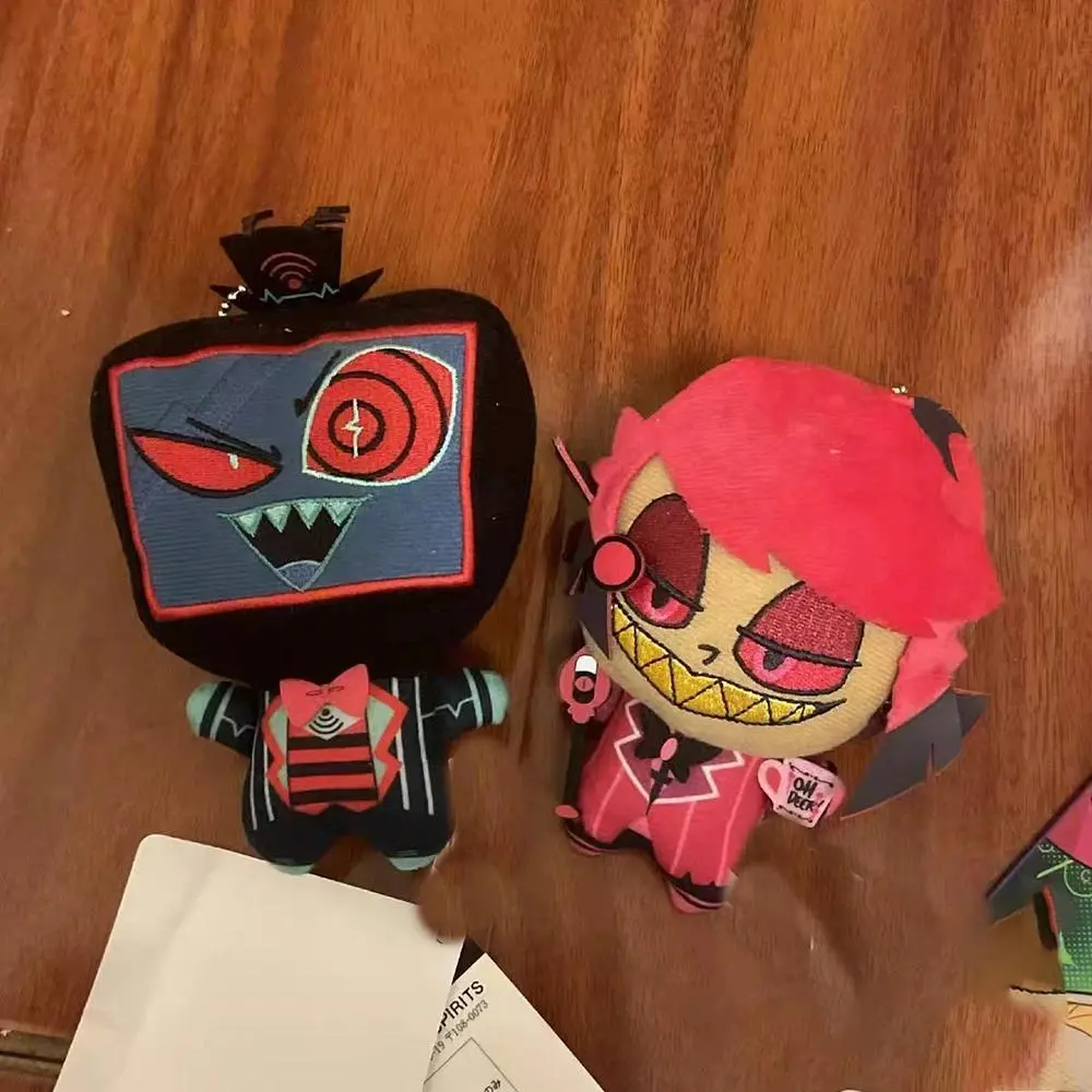 10cm Hazbin Alastor Plush Doll Pendant Mini Printed Velvet Stuffed Toys Fans Holiday Birthday Gifts Angel Plusie Toys