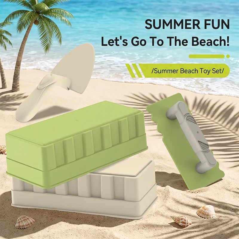 Dual-purpose sand and snow building block toy set, a summer bestseller beach building game set, made of soft plastic, simulates bricklaying tools, suitable for backyard and outdoor play, snow game beach toy set, sand digging tools, beach toys.