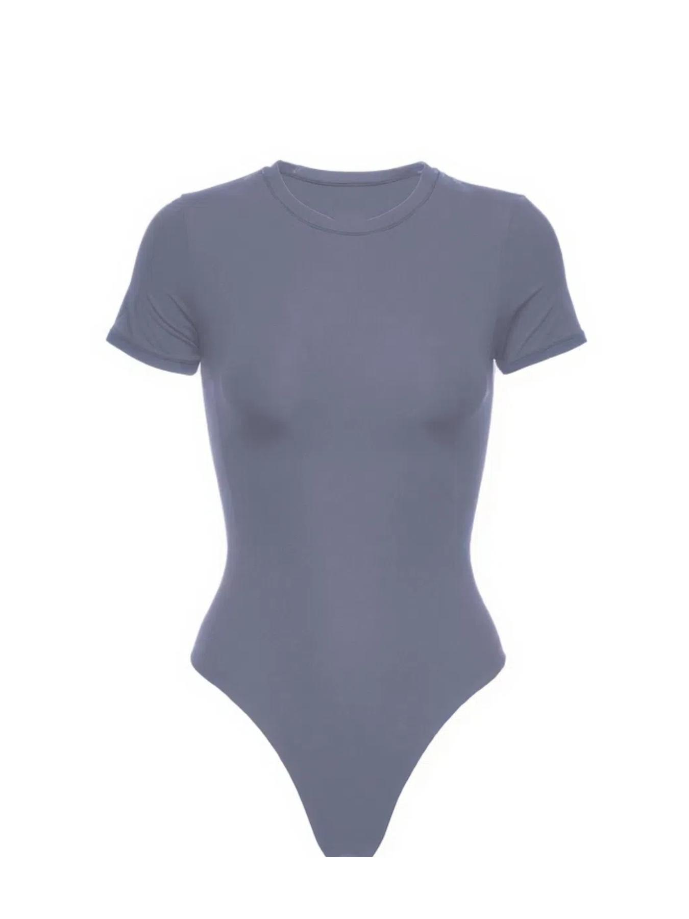 Women's Solid Color Short Sleeve Round Neck Shapewear Bodysuit, Casual Comfortable Breathable Tummy Control Butt Lifting Shaper for Daily Wear, Ladies Shapewear for All Seasons, Shapewear Clothes