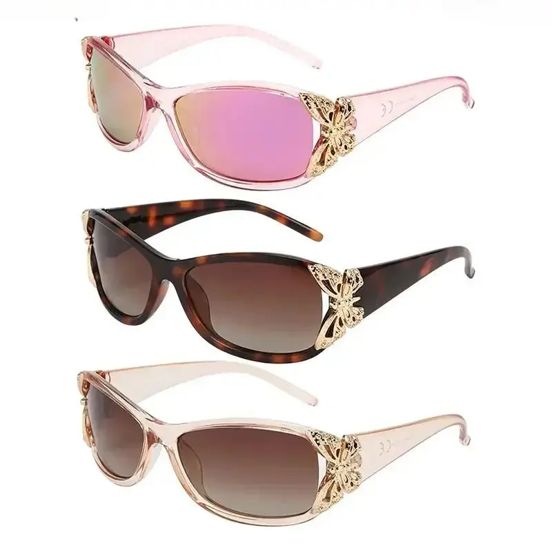 Women's Wrap-Around Butterfly Polarized Sunglasses, UV400 Sun Protection Shades with Baby Pink Option, Trendy Outdoor Eyewear, Ideal For Driving, Fishing, Travel & Casual Daily Outdoor Matching sohochic