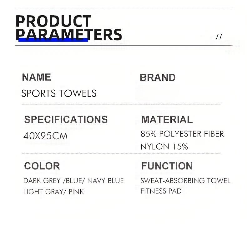 Ultra-Absorbent Sports Towel (Unisex) - Embroidered, Quick-Drying Gym Towel with Sleeve - 16 x 38 Inches - Perfect for Fitness, Running, Outdoor Activities, Badminton, and Basketball