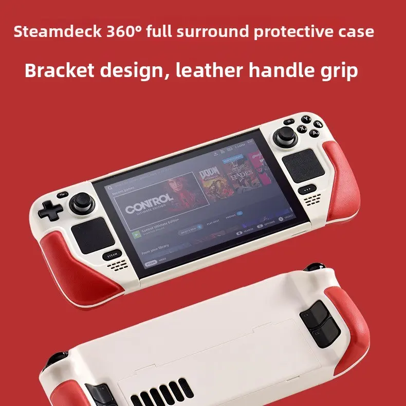 Steam Deck Handheld Console Protective Case - PC Plastic Integrated Hard Shell with Stand, Leather Cover, Storage Bag for Steam Deck Accessory Protection