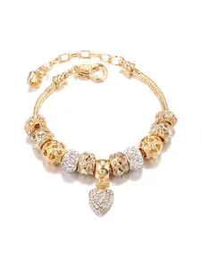 TikTok hot-selling popular bracelet DIY alloy large-hole bead bracelet, golden European bead bracelet, handmade jewelry, birthday gift