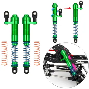 2pcs 80-100mm Adjustable Threaded RC Shock Absorber Oil Dampers with Offset Cap for 1/10 Axial SCX10 TRX4 Capra Tamiya LCG Cheater Rigs VS4-10 D90 90046 RC Crawler Car Upgrade Parts