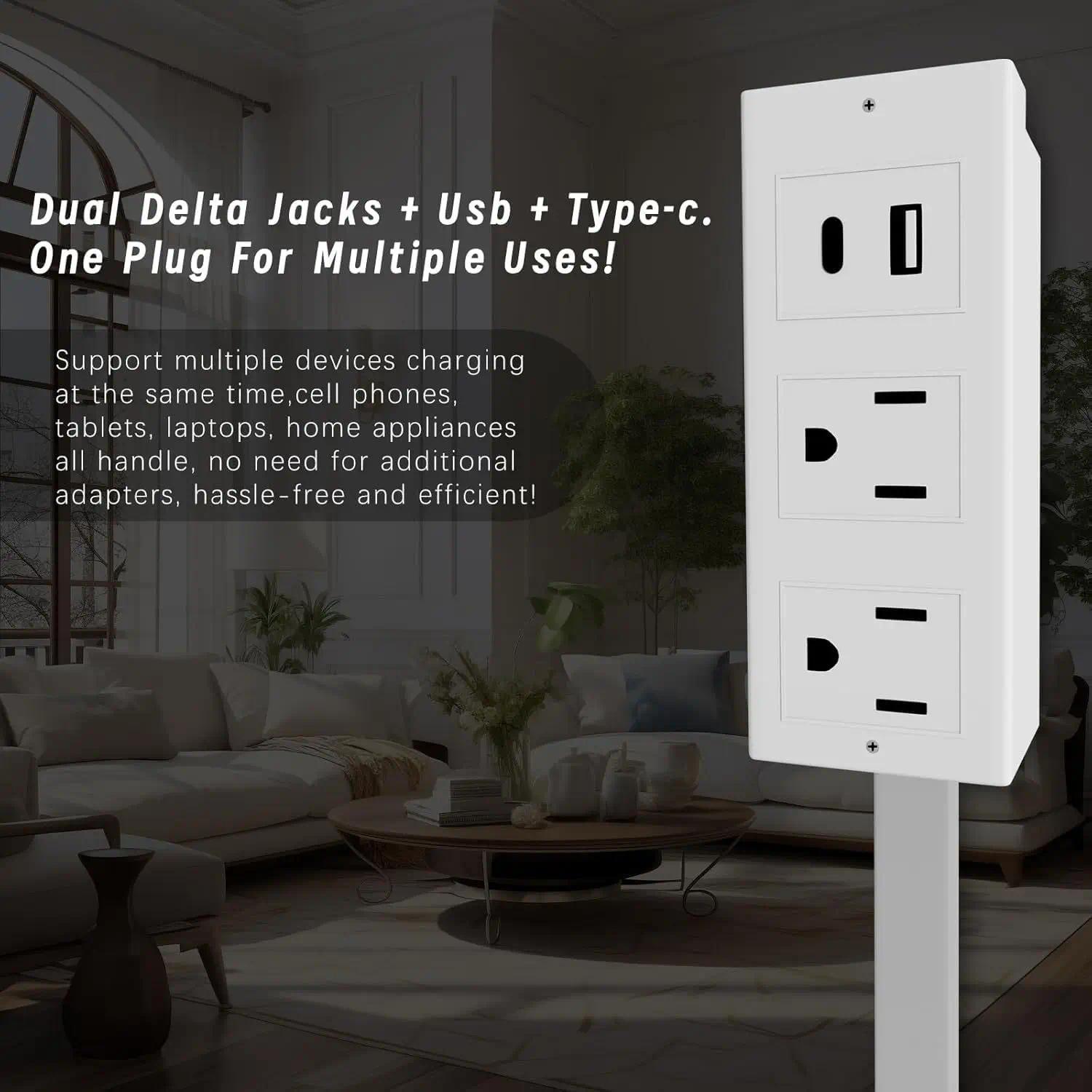 Electrical Outlet Extender with 22-34 USB-A & USB-C Ports, Wall Socket Plug Extends Hard-to-Reach Outlets, Built-in Phone Charging Ledge, ETL Listed Multi-Function Power Expander for Home, Office & Dorm Use