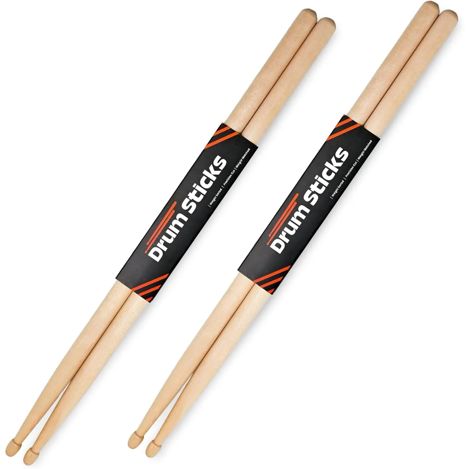 2 Pairs Drum Sticks 5A, Professional Classic Maple  Drumsticks,  Tip for Acoustic Drums or  Drums, Adults,  and Beginners (2Pairs) (2 Pairs)