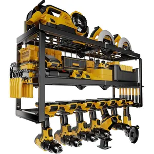 Power Tool Organizer, 7 Drill Holder  Tool Organizer, Storage and Organization  Garage, Heavy Duty Metal Tool Shelf Utility Rack  Cordless Power Tools   Pegboard/Workshop