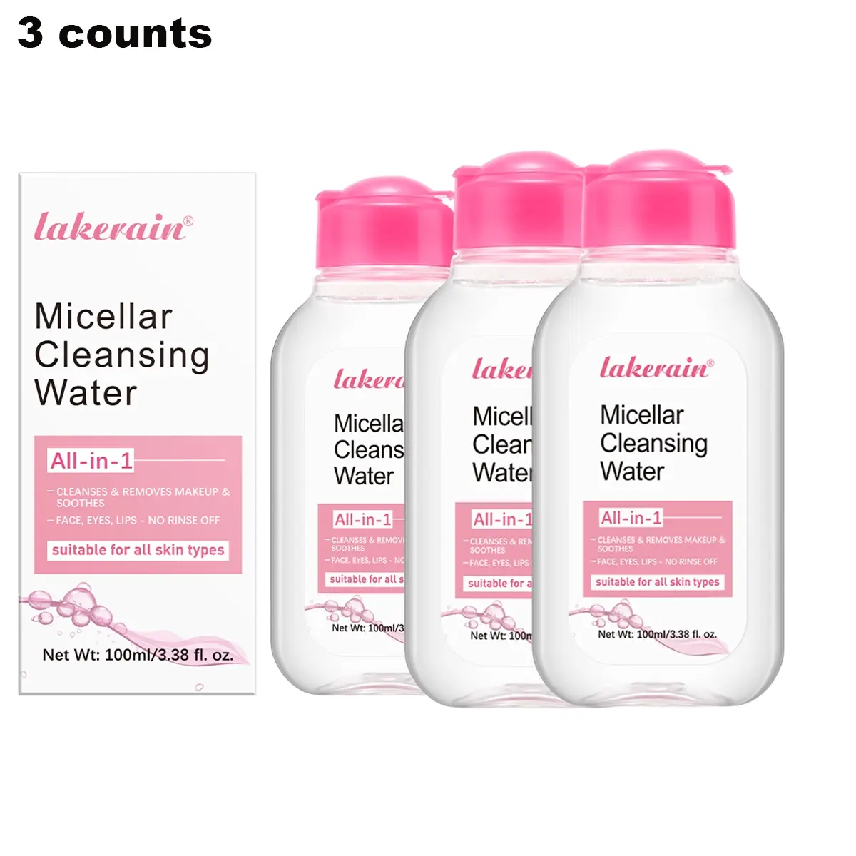 Gentle Eye & Lip Makeup Remover Set, 3-Pack Non-Irritating Cleansing Liquid, Suitable for Daily Use, Effective Skin Care Essentials