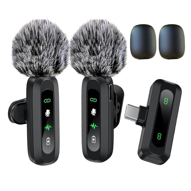 Wireless Microphone, Professional Lapel Mic for iPhone and Android, Wireless Microphone for Video Recording, Teaching, Interviews and Podcasts