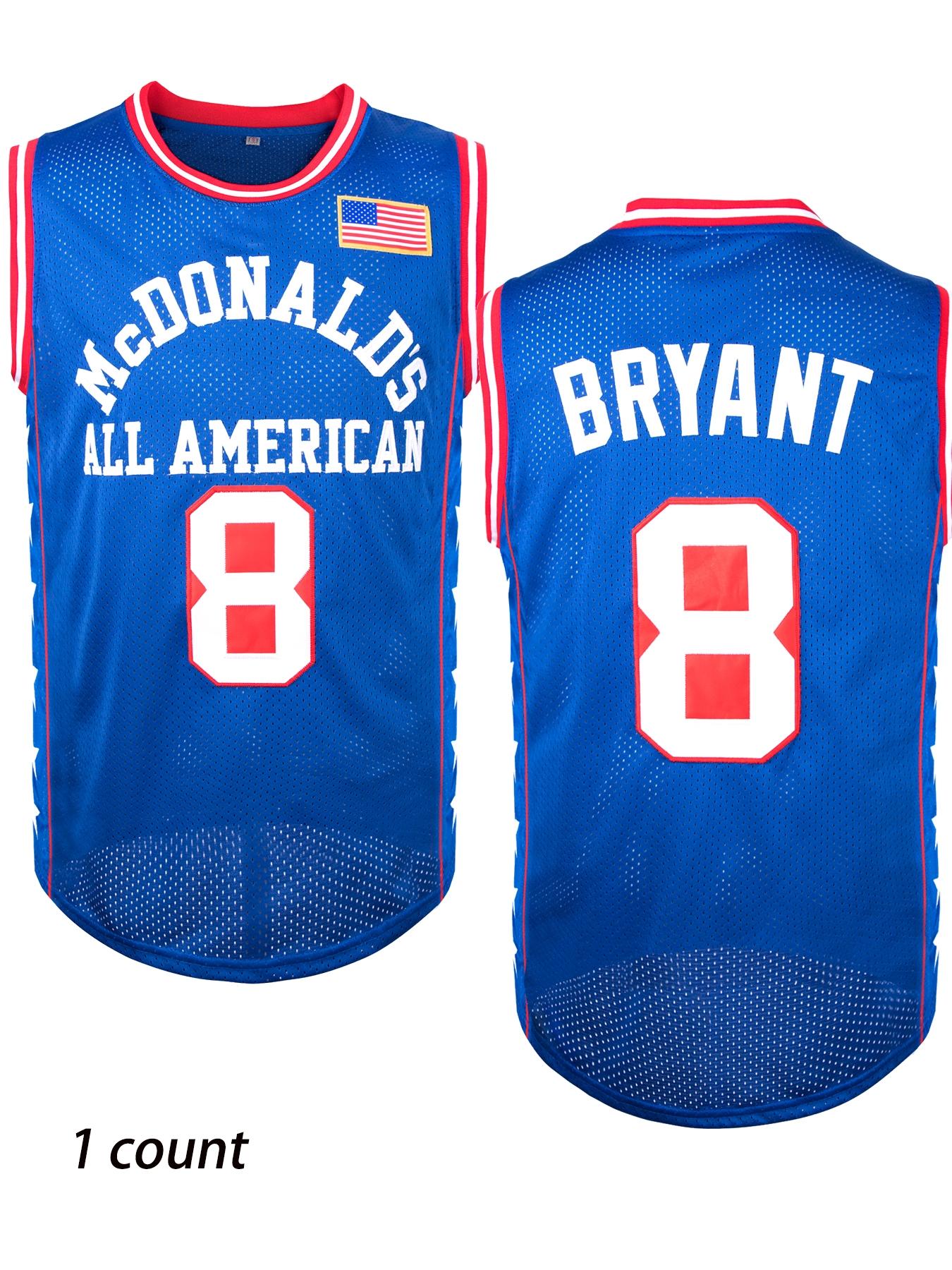 Men's Kobe Bryant 8 Embroidery Basketball Jersey, Loose Sporty Breathable Quick Drying Jersey, Casual Basketball Top for Men