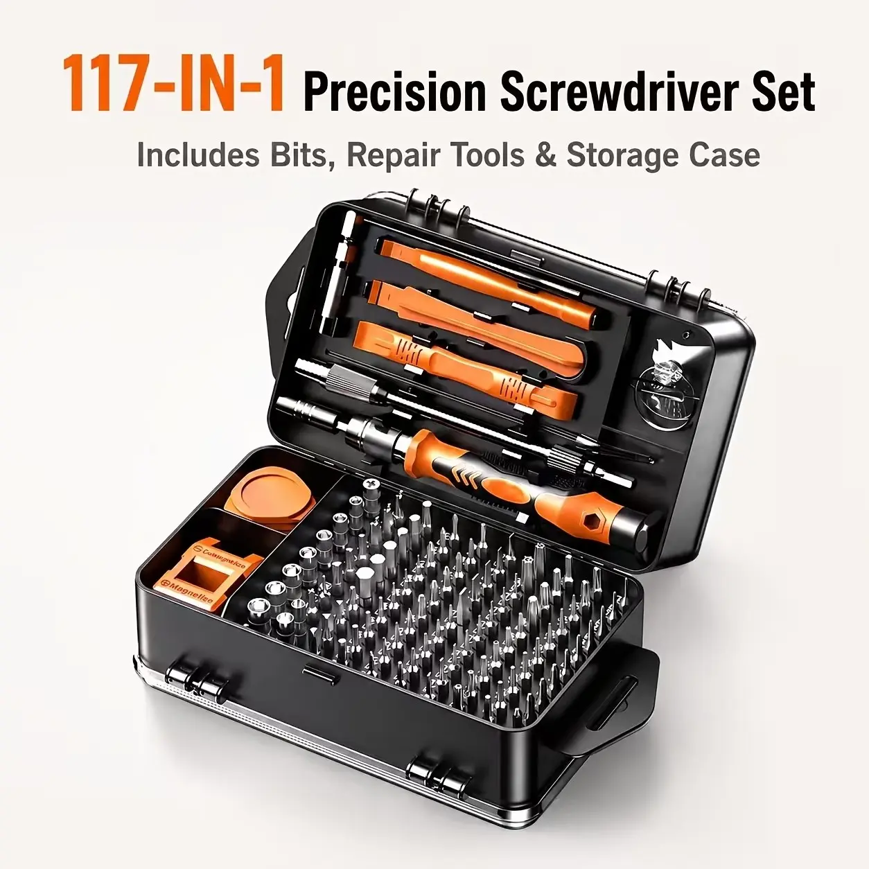 117 in 1 Precision Screwdriver Set, Multipurpose Screwdriver Kit, Computer Screwdriver Kit, CRV Steel Mini Repair Tool Kit for Laptop MacBook Eyeglasses, Ideal Gift for Men