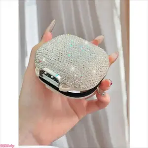 [SummerWins]Luxury Diamond-Encrusted Portable Medicine Box, Week Travel Pill Organizer, Waterproof Mini Shell Storage Case, Starry Seven Days Secret Chamber