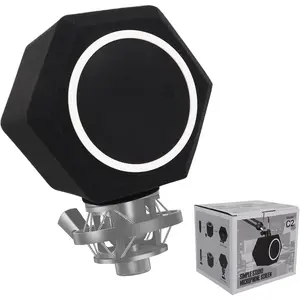 Microphone Isolation Shield – Isolation Shield for Recording, Universal Microphone Isolation Ball with Dual Pop Filter for USB & Condenser Mics, Noise Reduction for Podcast, Voiceover, Singing, Live