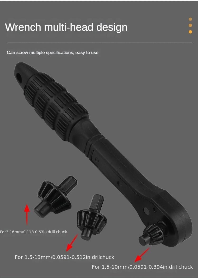 4pcs iron drill wrench 3-in-1 ratchet drill chuck wrench set,3-speed ratchet Forward and reverse rotation Anti-skid handle for easy operation Suitable for1/4-inch hex shank drill bits Best choice for both DIY and professional tools(drill bit chuck wrench)