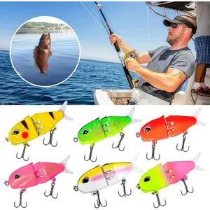 Multi Jointed Glide Bait Swimbait For Bass Fishing, Hard Body Minnow Lure With Soft Rubber Fins And Realistic Swimming Action, Compact Casting Bait For Bass, Pike And Predator Fish, Freshwater Fishing Tackle For Anglers And Weekend Fishing Trips