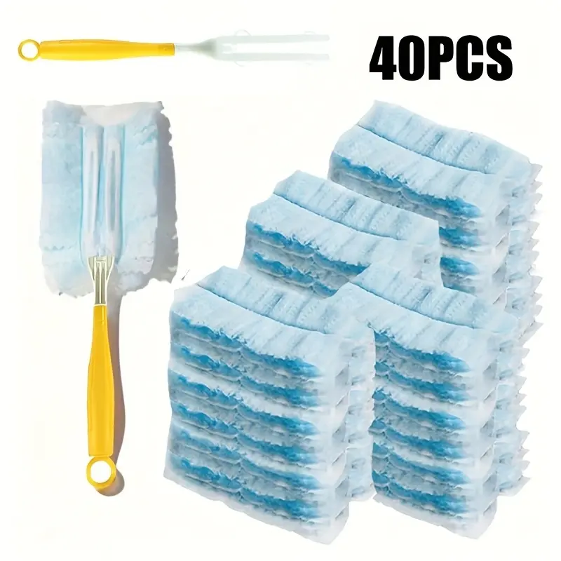 Disposable Electrostatic Duster Head Set, Dust Removal, Portable for Window Cleaning, Household Duster, Car Duster