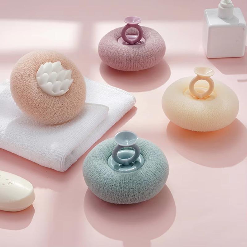 4PCS Multifunctional Massage Shower Ball - Soft Skin-Friendly Flower Bath Sponge for Rich Foam, Deep Cleansing & Back Rub | Cute Bathroom Exfoliation Tool
