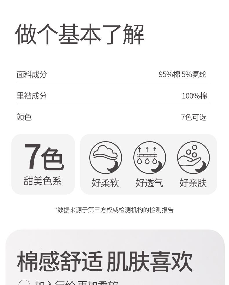 Women's pure cotton underwear, women's pure cotton underwear with extended crotch, plus size women's underwear, student girl's briefs