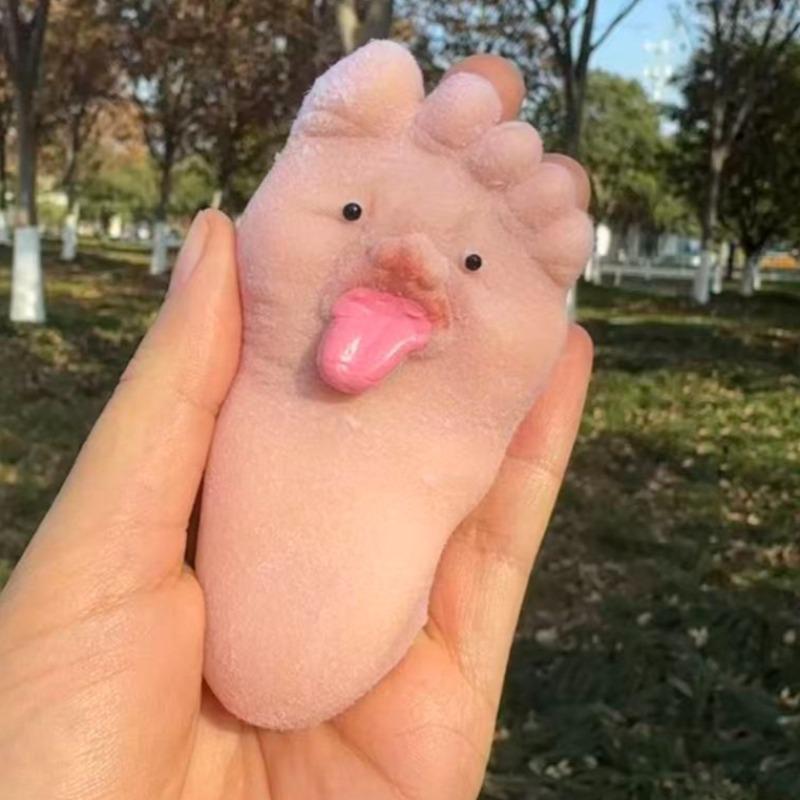 Funny Tongue Sticking Big Feet Squeeze Toys Novel Soft Silicone Fidget Toy Soft Slow Rebound Fun Expression Toy Weird Gifts