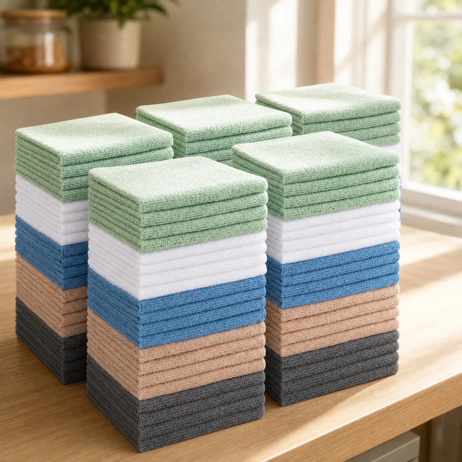 Bulk 100 Pack 12" x 12" Microfiber Washcloths - Highly Soft, Fast Drying, Multi-Purpose Face Towels and Hand Towels for Bathroom, Hotel, Spa, Salon - MulticolorGift