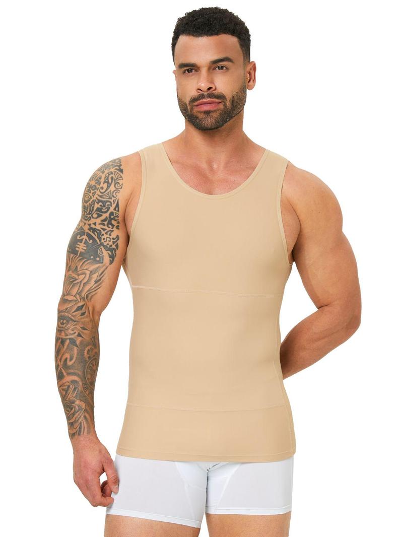Men's Waist-Compression Tank Top, High Stretch Seamless Shapewear Top, Tummy Control Shaper for Men, Casual Comfy Men's Workout Shapewear for All Seasons, Waist Trainer Vest
