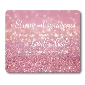 Non-Slip Mouse Pad Compatible for Computers & Wireless Mice, Be Strong and Courageous Do Not Be Afraid Text Desk Mat with Non-Slip Rubber Base & Suitable for Home Office School, Gifts for And