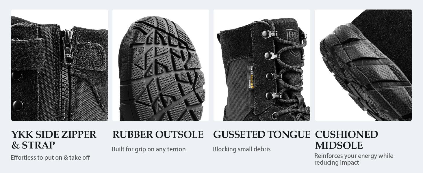 FREE SOLDIER Men's Tactical Boots 8 Inches Lightweight Combat Boots Durable Suede Leather Military Work Boot Desert Boot FREE SOLDIER Men's Tactical Boots 8 Inches Lightweight Combat Boots Durable Suede Leather Military Work Boot Desert Boot