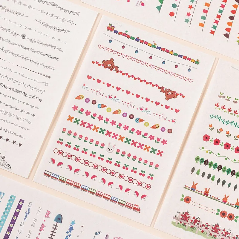 Cute Border Sticker Set for DIY Scrapbooking, Toddler Growth Book Decor, Baby Album Stickers, Creative Craft Supplies