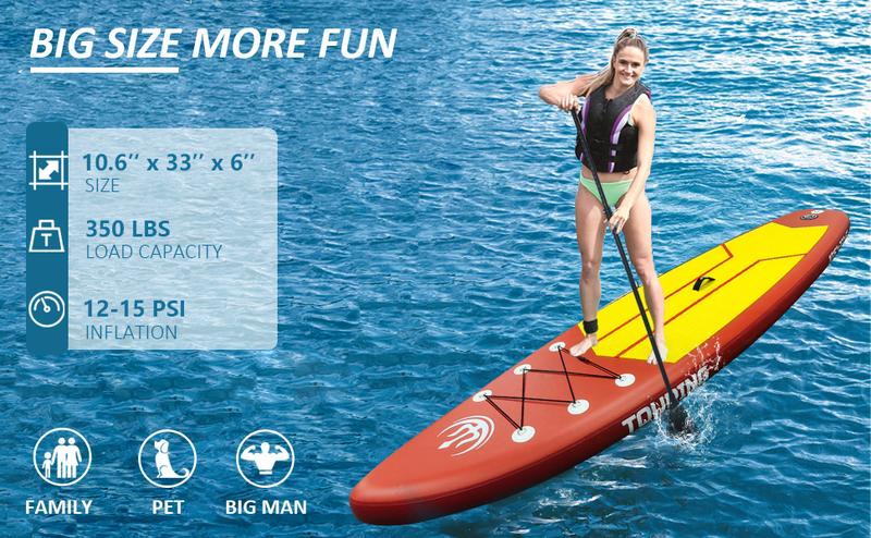 GARVEE Inflatable Paddle Board for Adults, Stand up Paddle Board Inflatable with SUP Accessories, 11'×33" Ultra Stable Sup Board, Fishing Blow up Paddle Boards with Paddle, Pump, Backpack, Fin