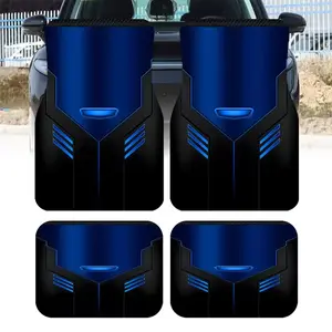 4pcs Fashionable Car Floor Mats, Car Mats Set, Blue Design, Non-Sponge Rubber, Anti-Slip Base, Universal Fit, Elegant Interior Decor, Perfect Gift