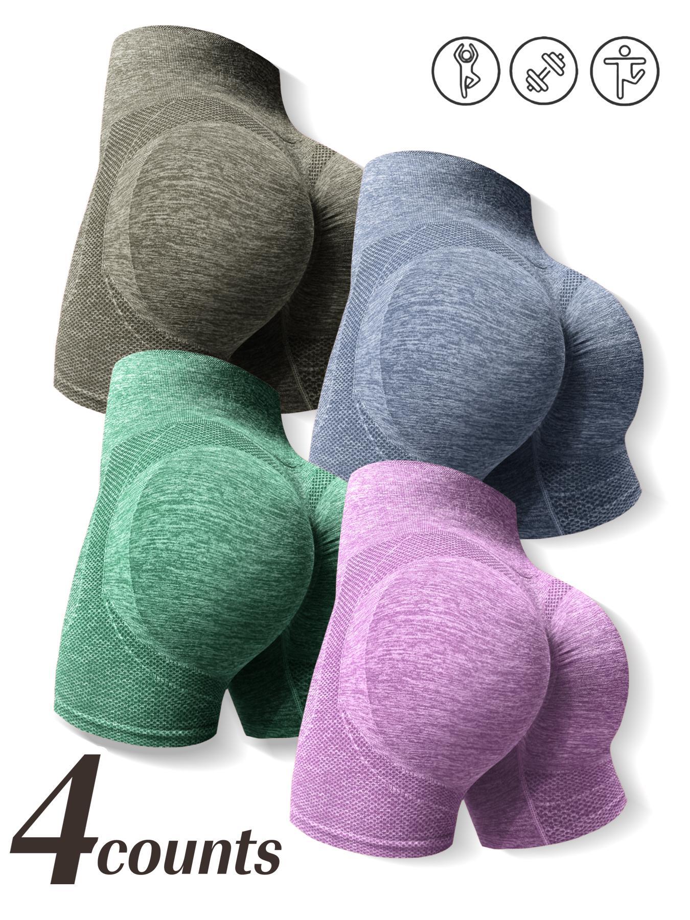 Women's High Waist Sports Gym Shorts, Quick Drying High Stretch Seamless Yoga Short Leggings, Ladies Sportswear Clothing for Indoor Outdoor Wear