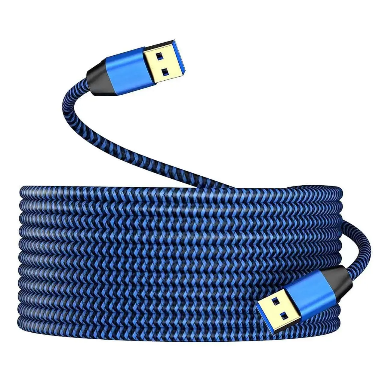 USB to USB  1.5FT,Durable Braidedfor USB 3.0 Male to Male Type A to Type A  Data Transfer Compatible with Hard Drive, Laptop, DVD Player, TV, USB 3.0 Hub, , Camera