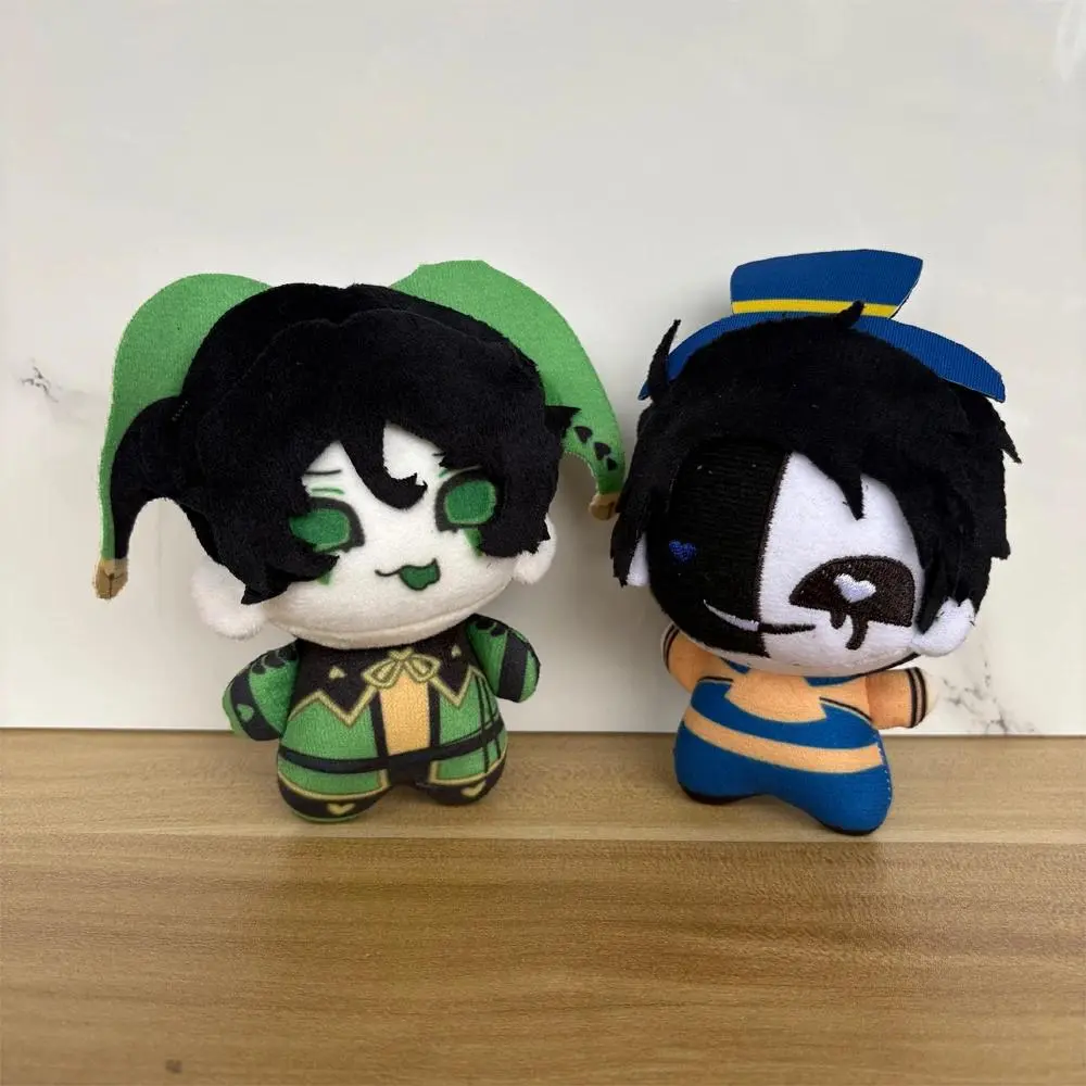 10cm Cute Green Eyes Circus Harlequin and Ticket Inspector Bil‌ Plush Toy Anime Game Freak Character Bag Pendant Plushie Doll