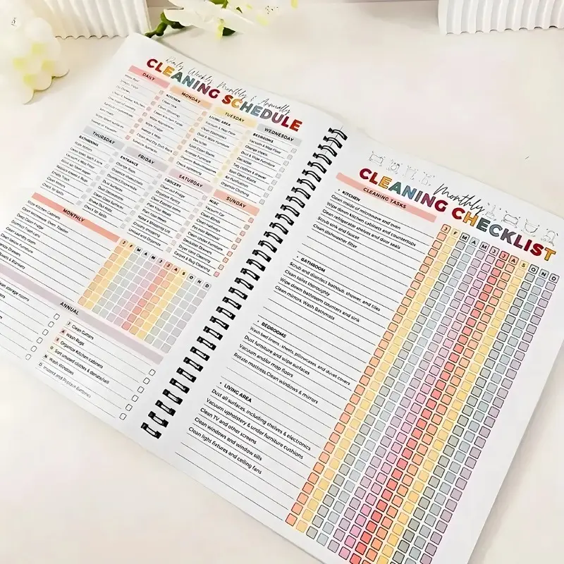 ADHD Cleaning Planner A4 Size Focused Daily Weekly Monthly Schedule Checklist Notebook for Home Office Dorm Durable Cover Smooth Pages Office Stationery Essential Plannerbook Day Planner Weeks Planner Planner Calendar