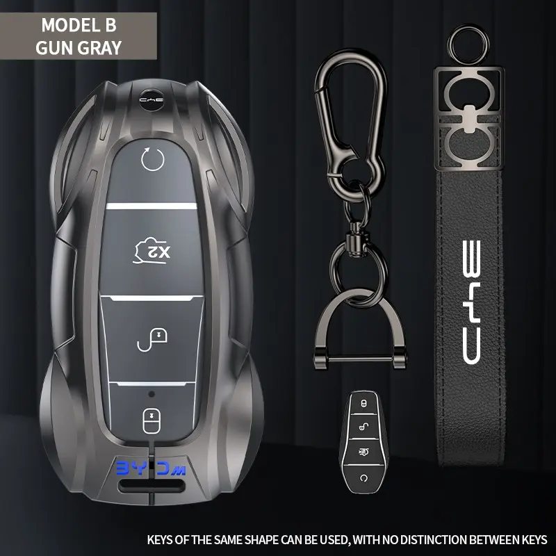 Metal Car Key Cover for Byd Song Plus Han Tang Seal Qin Plus, Stylish Remote Control Protector, Cool Sports Car Design, Keychain Accessory
