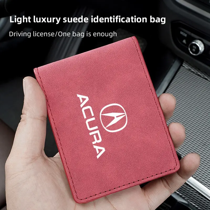1Pcs Car Driver License Storage Bag Wallet ID Card Protective Sleeve For Acura ADX RDX ZDX Integra NSX MDX TLX CDX ILX RLX TL RL
