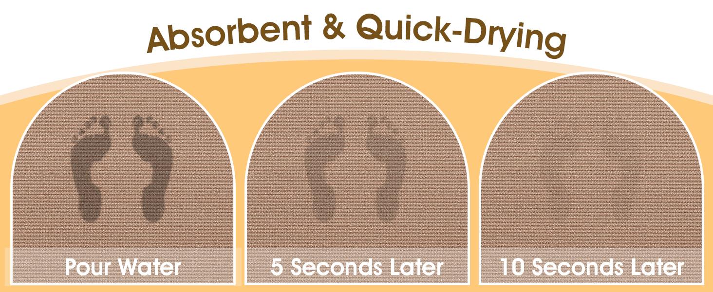 Non Slip Bath Mat, Thin Rugs Fit Door, Quick Dry Bath Mats, Machine Washable Bath Rugs for, &,, Light Brown/Bordered/59 x20