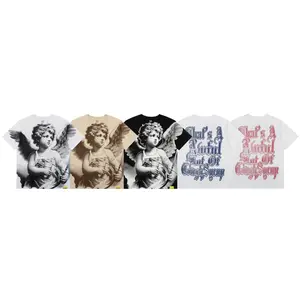 THAT'S AWFUL LOT OF COUGH SYRUP Retro Cupid Graphic T-Shirt, Gothic Letter Print Oversized Streetwear, Men's Short-Sleeve Casual Tee,6 Colors Available, Summer Trend Hip Hop Y2K Top | graphic tees | summer mens clothing | TikTok Shop Deals