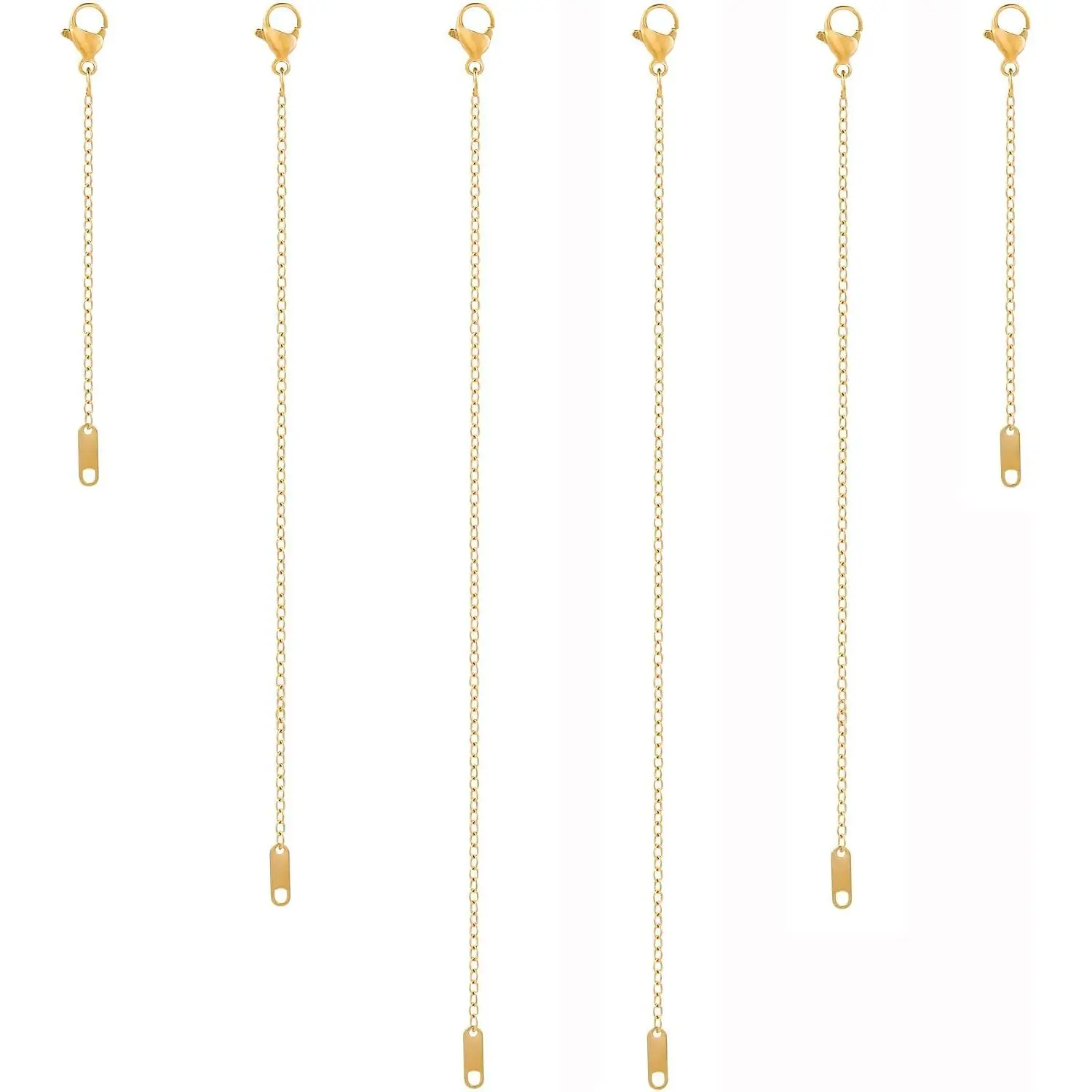 6 count  and  Plated Necklace Extenders for Necklaces, 2", 4", 6" Delicate Necklace Extender Chain Set for Women  Making