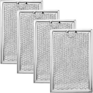 WB06X10309 Microwave Oven Grease Filter - Compatible with G.E Microwave Vent Filter Replacement - 7-5/8 x 5 x 3/32 Inch 4 Packs