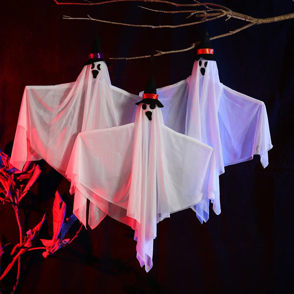 Halloween Ghosts Outdoor Hanging, Halloween Skeleton Grim Reapers for Decoration, Haunted House Prop, 3Pack