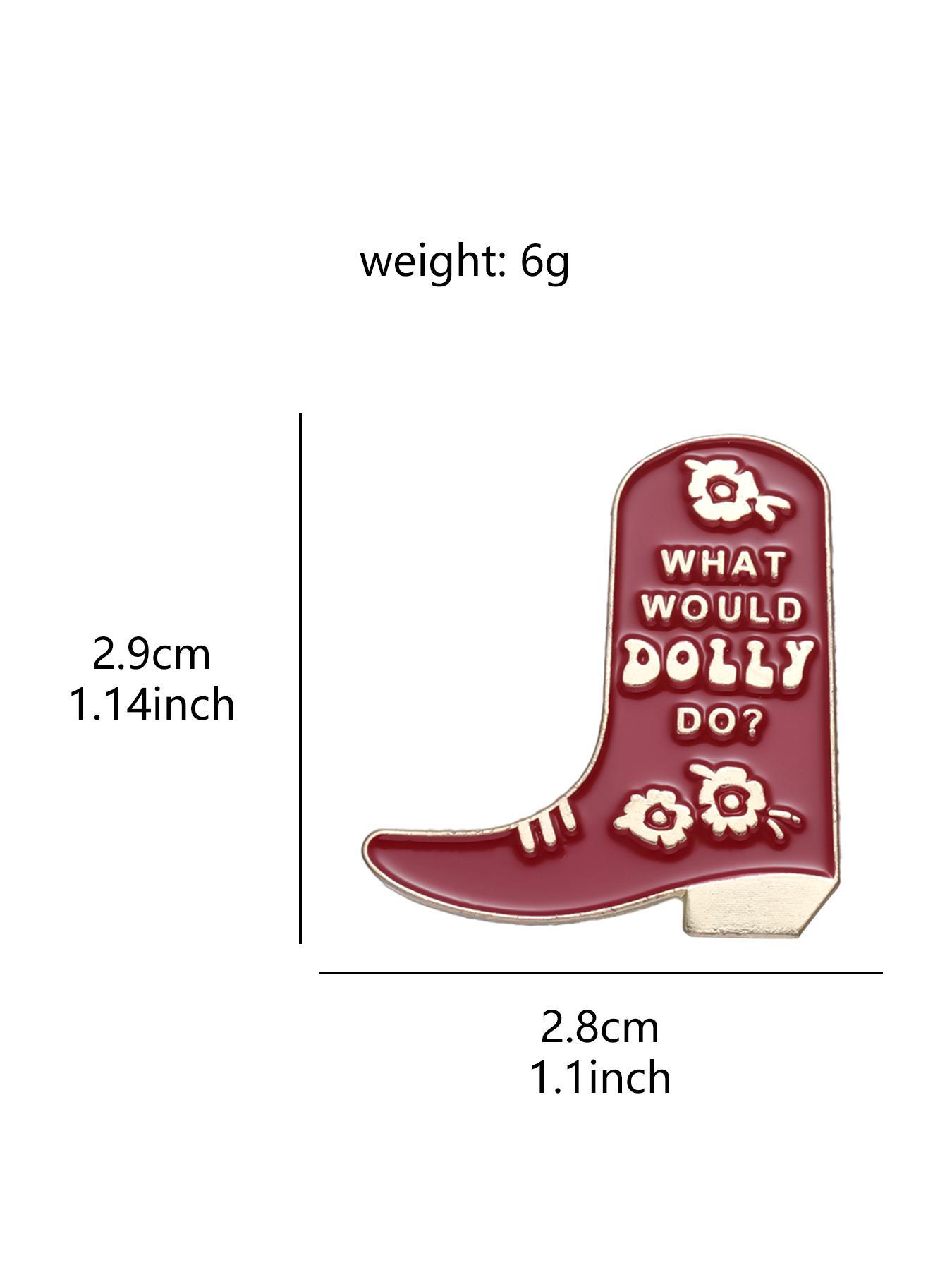Summer 2024 Fashionable Red Boot Design Brooch Pin, What Would Dolly Do Brooch, Unisex Clothes Accessories, Flower Brooch Pin