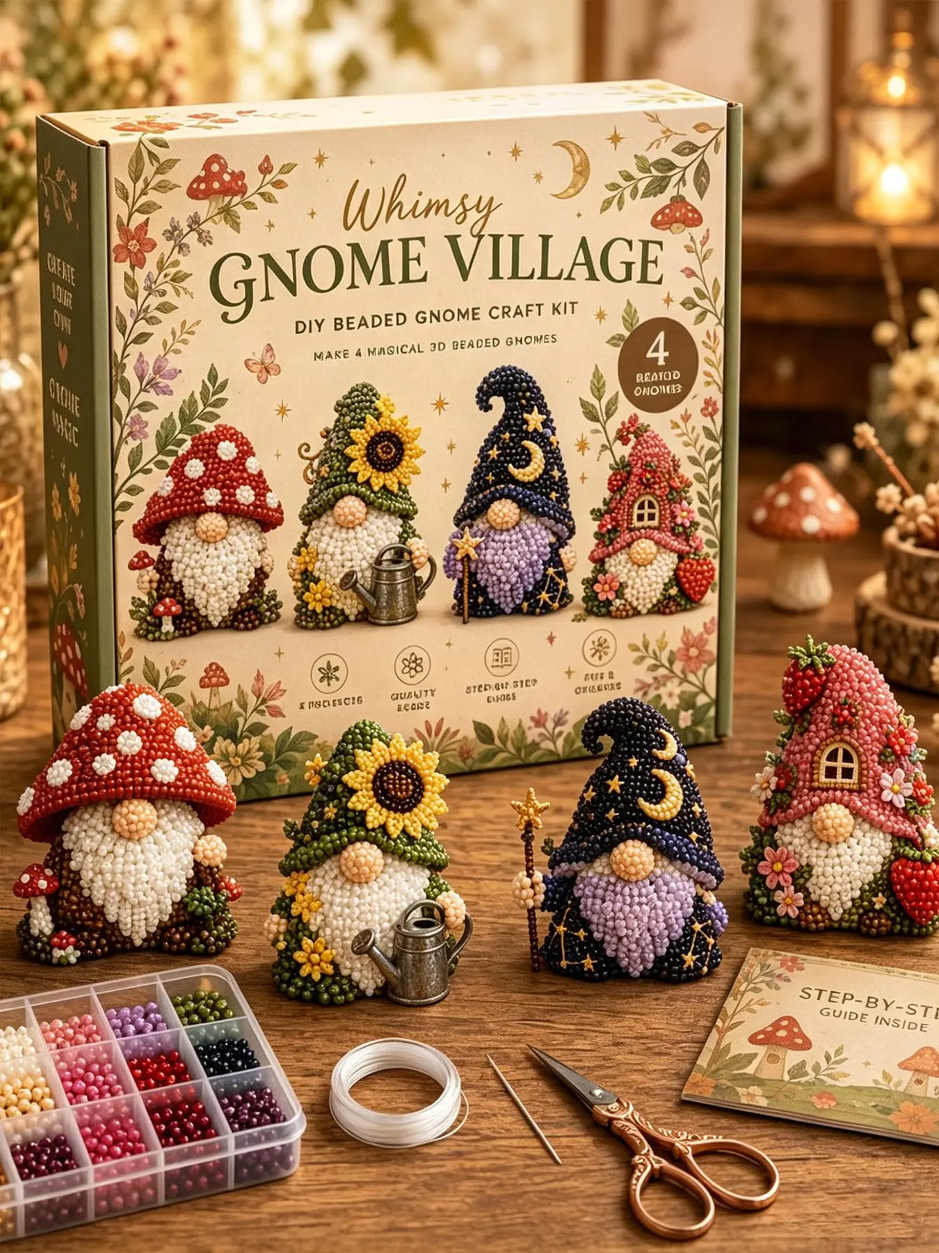 Creative DIY Bead Kit, Mini World 3D Jewelry Making Set, Beading Making, Animal Theme Craft Supplies, Beads Accessories, Diy Bead Art, Perfect Gift for All Ages