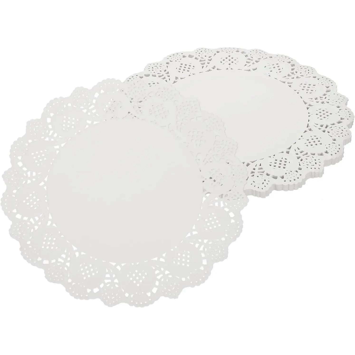 140pcs Paper Doilies, 14.6 inch Round Lace Doilies Disposable Paper Placemats for Wedding Christmas Tableware Decoration White
