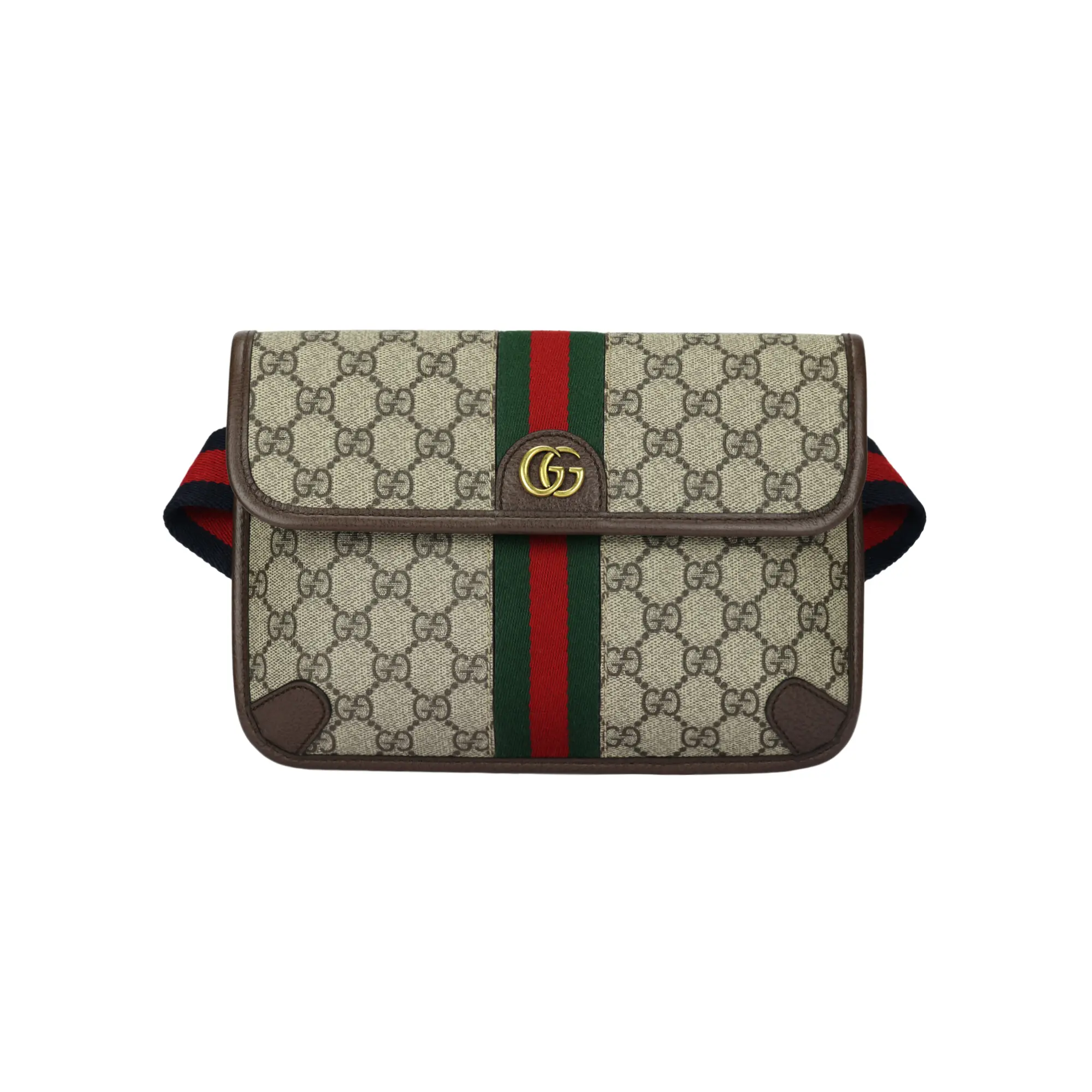 Gucci Ophidia Distressed Double-G Snap Closure Canvas and Leather Crossbody Bag for Women, Brown and Ebony