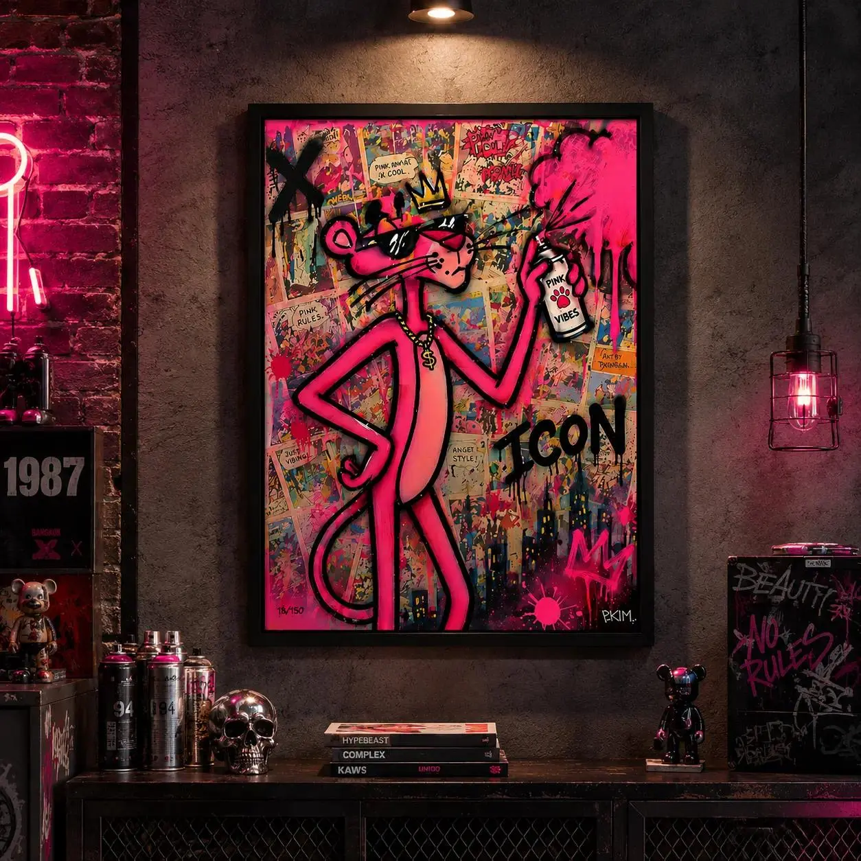 1PC Modern Poster Graffiti Art  Canvas Painting Colourful Posters And Prints Wall Art Living Room Home Decor