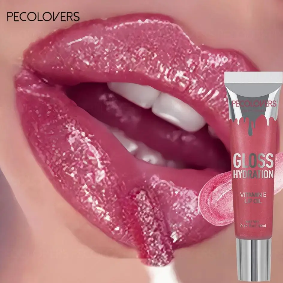 1PC Glitter Plumping Lip Gloss Jelly Strawberry Moisturizer Fruit Lip Oil Transparent Fullness Moisturizing Mirror Water Light Lip Gloss Lip Tint Gel Soft Tube Makeup LipCare